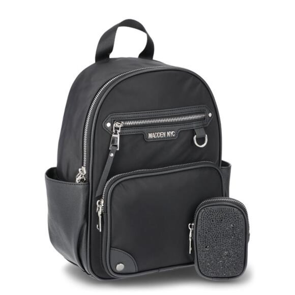 Women's Dome Pocket Backpack with Pouch, Black - Picture 3 of 5